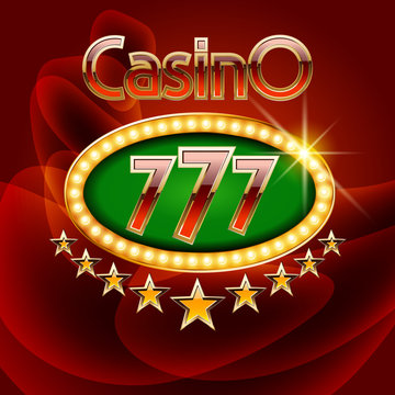 Vector casino card with golden stars