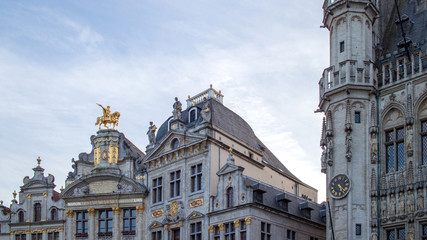 Fototapeta na wymiar Ornate buildings of Grand Place,