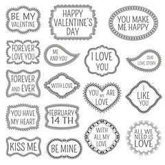 Ornamental frames set. Vector illustration.