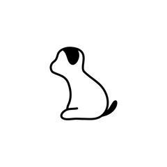 Dog icon. Black and white symbol