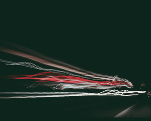 Fast Moving Car Light Streaks 