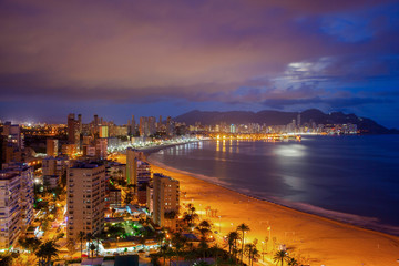 Fototapeta premium panoramic view of the tourist hub Benidorm