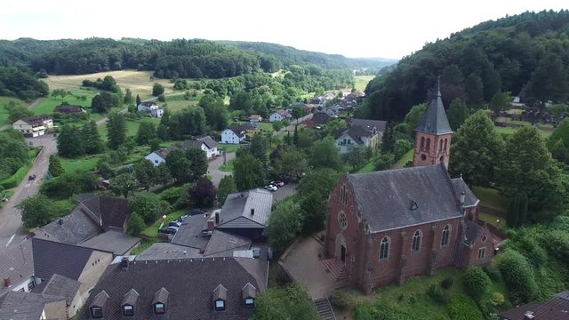 Aerial frames of the traditional German Village 