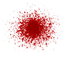 Big red grunge splash on white background