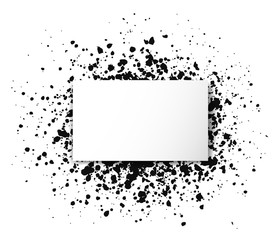 Big grunge black splash texture with place for your text on white background