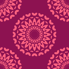 Mandala seamless pattern. Vintage decorative elements. Islam, Arabic, Indian, ottoman motifs. Geometric circle element. Kaleidoscope, medallion, yoga concept.