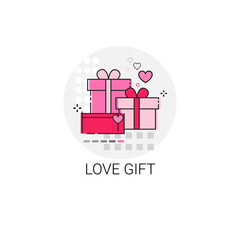 Valentine Day Gift Card Holiday Love Icon Stamp Vector Illustration