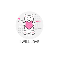 Valentine Day Gift Card Holiday Love Icon Stamp Vector Illustration