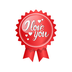 Valentine Day Gift Card Holiday Love Icon Stamp Flat Vector Illustration