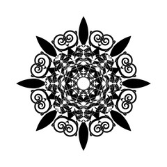 Ornamental round floral pattern. Ornament with vintage elements