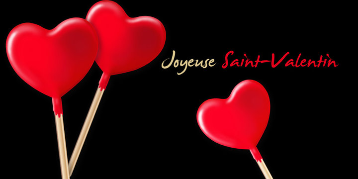 joyeuse saint-valentin, pommes rouges en forme de c&oelig;ur