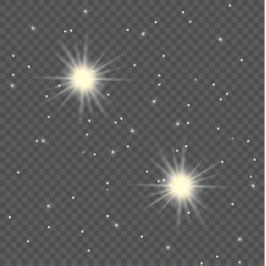 Glow light effect. Star burst with sparkles. Vector illustration