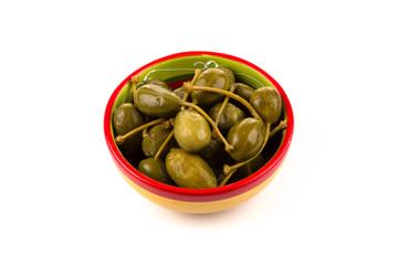 Bowl of canned capers
