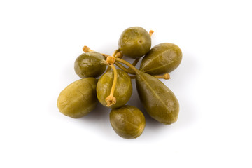 Heap of canned capers