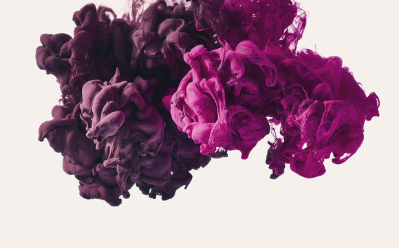 Purple ink splash. Abstract background