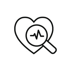 heartbeat search icon illustration