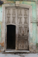 La Havana, Cuba, old door from colonial house as background