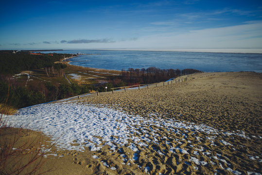 Parnidis dune (also known as The Lithuanian Sahara). Sunny winter day. Nida, Lithuania