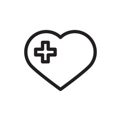 heart with cross icon illustration