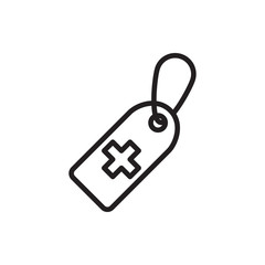 medical cross tag icon illustration