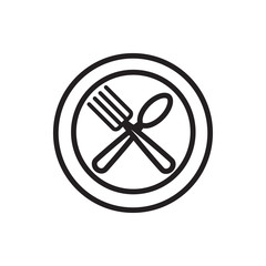 spoon and fork icon illustration