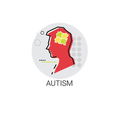 Autism Mental Health Brain Activity Icon Vector Illustration