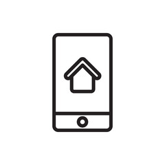 home on phone display icon illustration