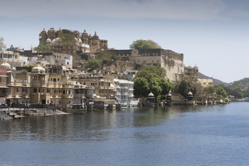 Lake Pichola, Udaipur city. India April 2016