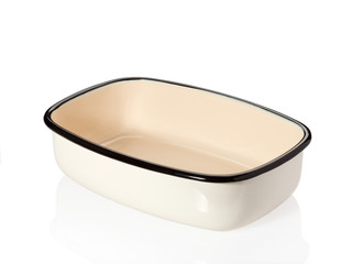 White metal container for food