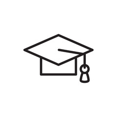 graduation cap icon illustration