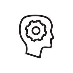 gear in head icon illustration