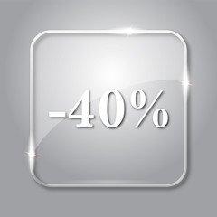 40 percent discount icon