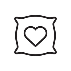 Fototapeta premium pillow with heart on it icon illustration