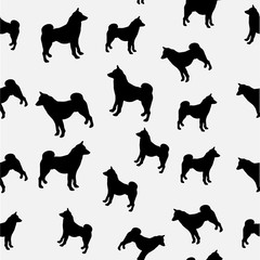 illustration of  black dogs silhouettes