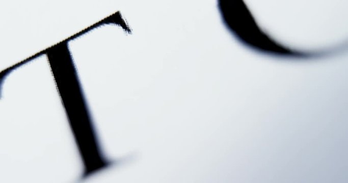 Close-up of eye chart