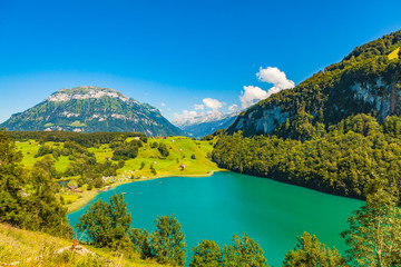 view of lake seeli in uri (switzerland)