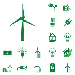 wind generator icon, alternative energy set on white background