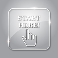 Obraz premium Start here icon