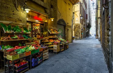 Fotobehang Narrow cozy street in Florence, Tuscany. Italy © Ekaterina Belova