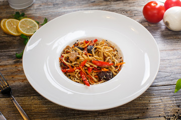 Oriental dishes - udon noodles