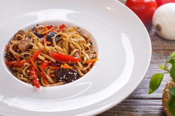 Oriental dishes - udon noodles