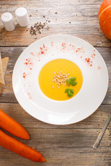 soup with pumpkin and nuts