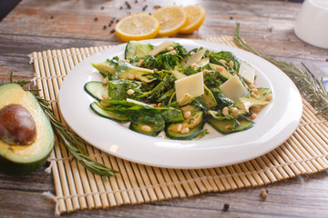 vegan avocado salad with parmesan