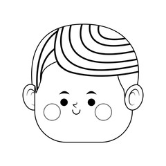 kawaii boy icon over white background. colorful design. vector illustration