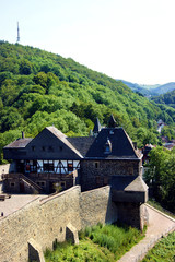 Fototapeta na wymiar View of the southern part of the castle Altena (North Rhine-Westphalia, Germany)