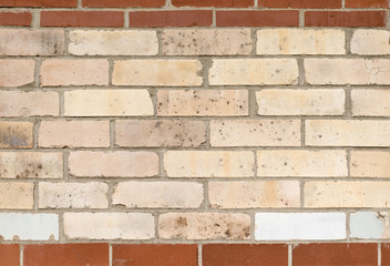 Obraz premium White Brick Wall with Red Border