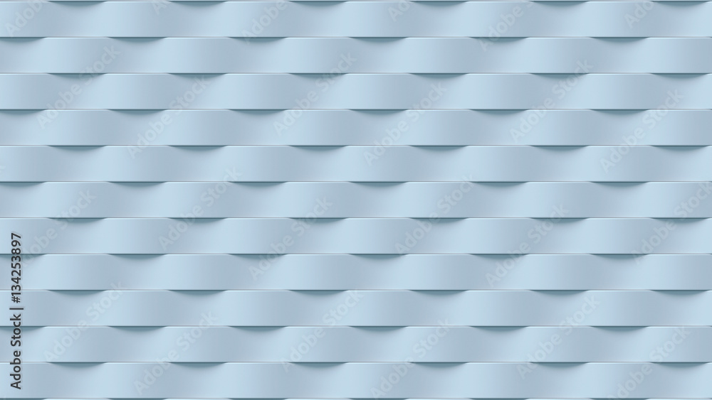 Aufkleber White wave band abstract surface pattern. 3d rendering