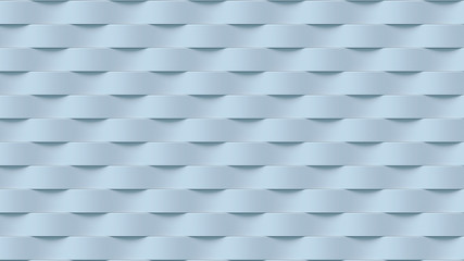 White wave band abstract surface pattern. 3d rendering