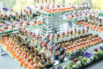 Obraz premium Assortment of canapes.
