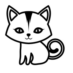 cat small mammal furry outline vector illustration eps 10